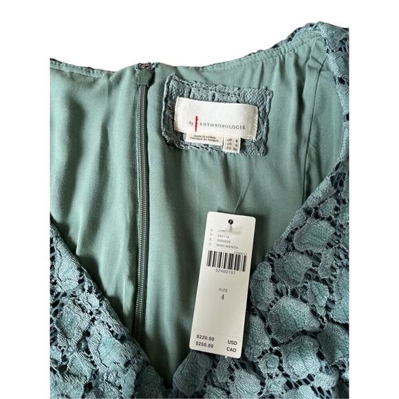 NEW Anthropologie Antoinette Ruffled Midi Dress size M Green - Picture 7 of 15